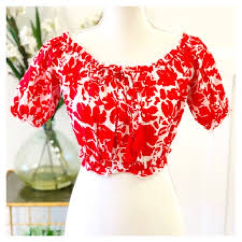 Floral Red Women's Top Gameday